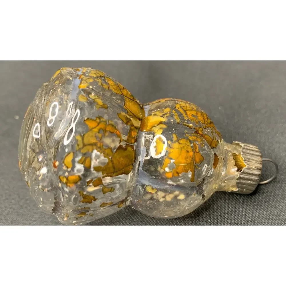 Vintage Shiny Brite Glass Christmas Ornament Gold Silver Made in USA MCM